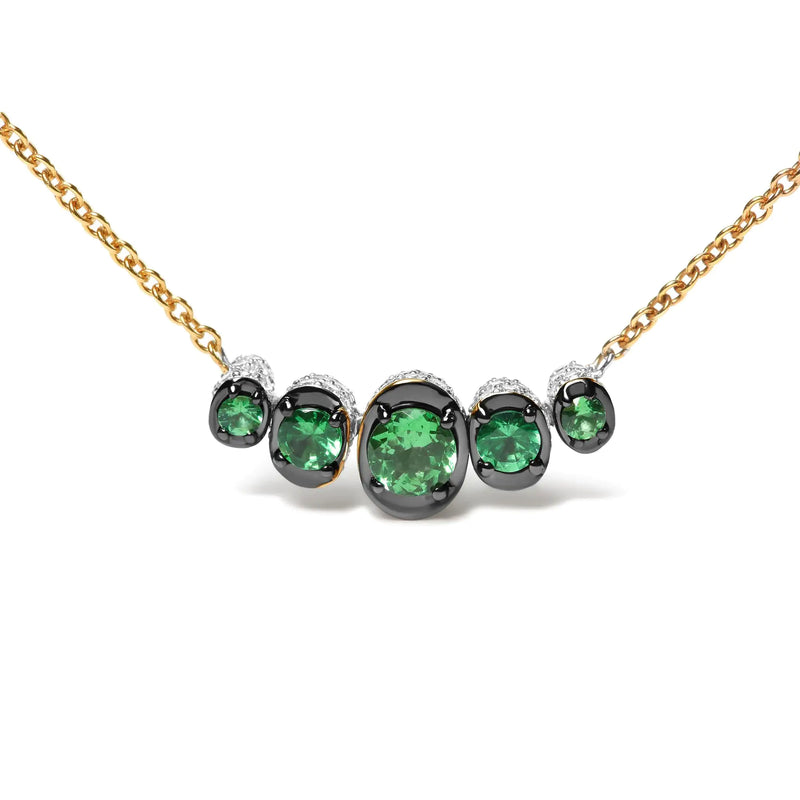 18K Rose Gold Tsavorite Necklace