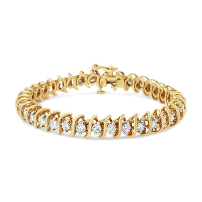 18K Yellow Gold & Diamond Tennis Bracelet