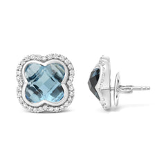 18K White Gold London Blue Topaz Earrings