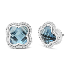 18K White Gold London Blue Topaz Earrings