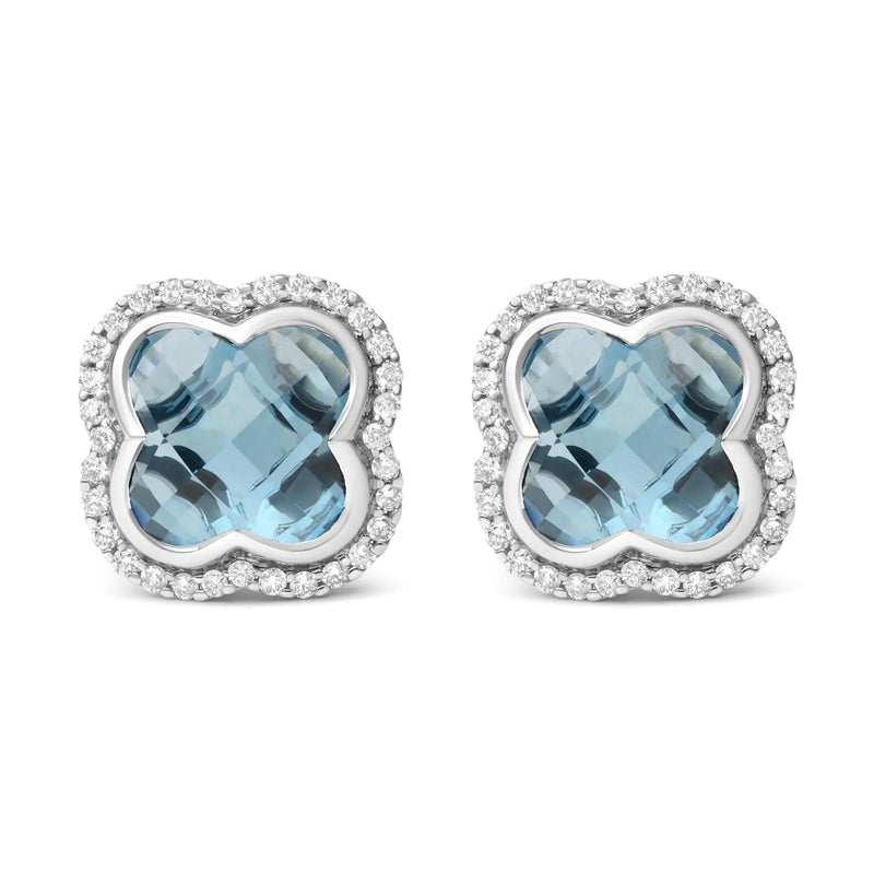 18K White Gold London Blue Topaz Earrings